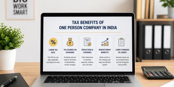 Tax benefits of one person company in India explained with deductions and savings overview clearly