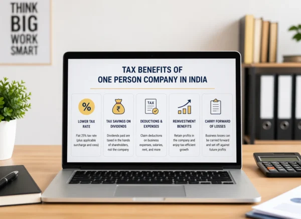 Tax benefits of one person company in India explained with deductions and savings overview clearly