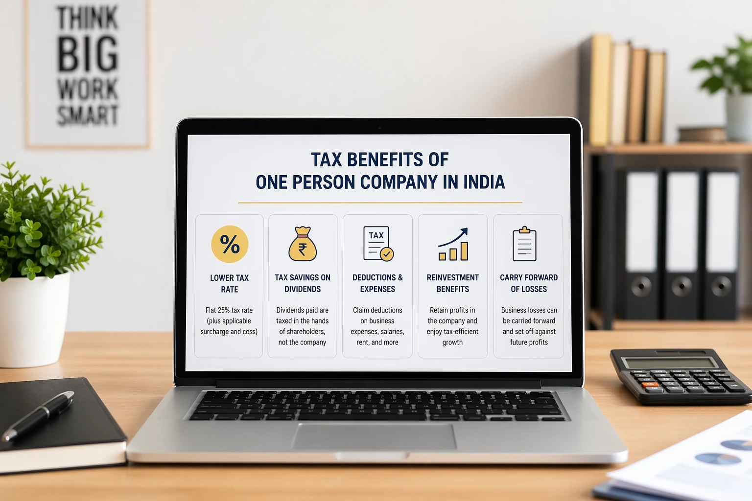Tax benefits of one person company in India explained with deductions and savings overview clearly