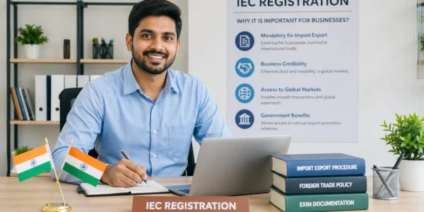 IEC registration process in India showing import export business compliance and global trade setup