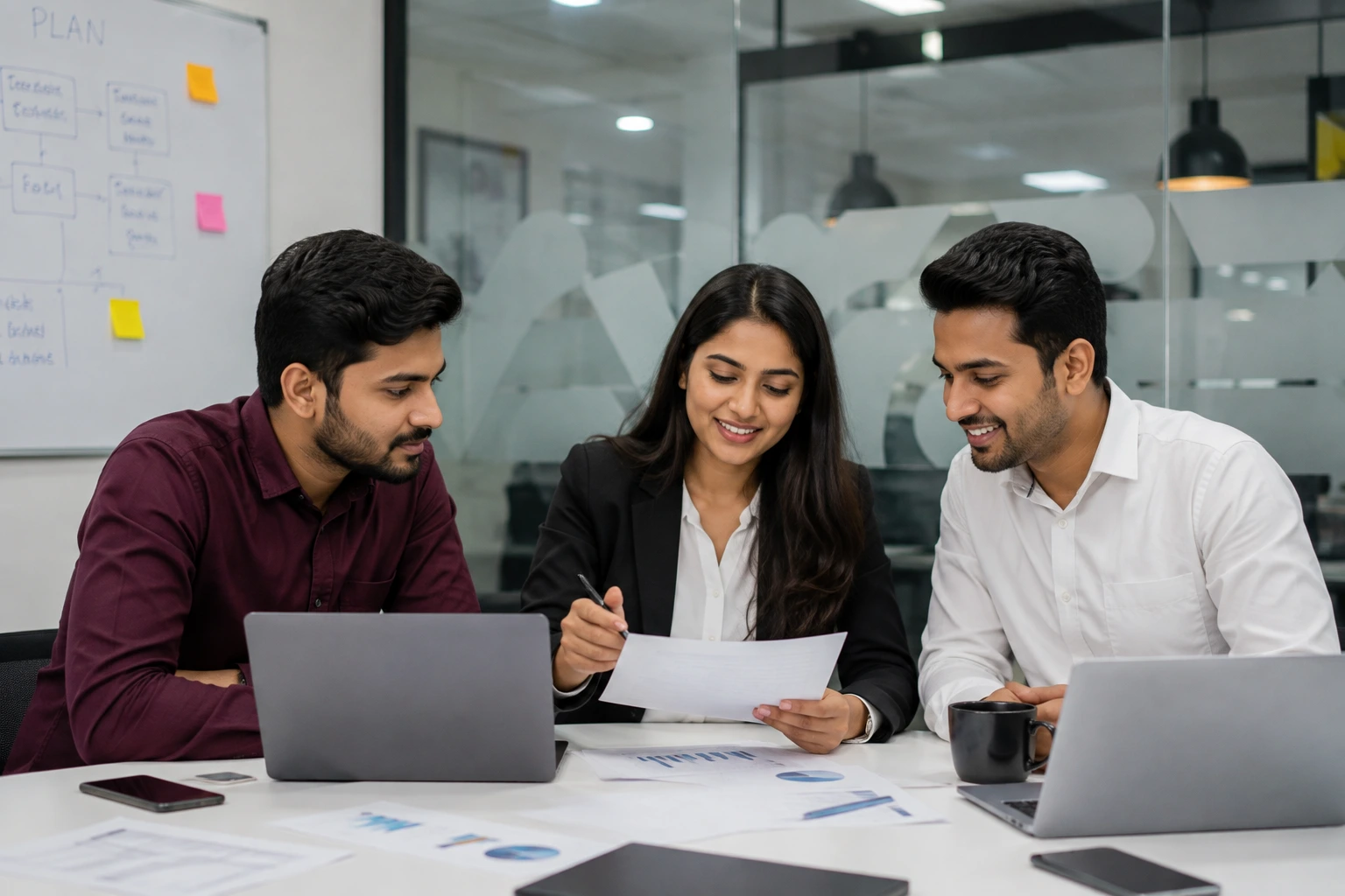 Indian startup founders discussing private limited company registration with business advisor in Pune.