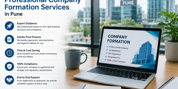 Consultant guiding a founder through company formation services in Pune.